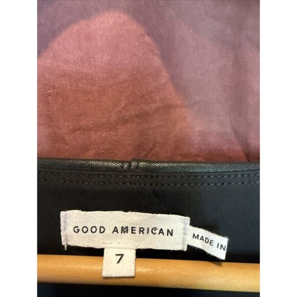 New Good American Black Better Than Leather High-Neck Thong Bodysuit Size 7 4XL - Picture 4 of 10